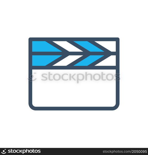 movie clapper board flat icon