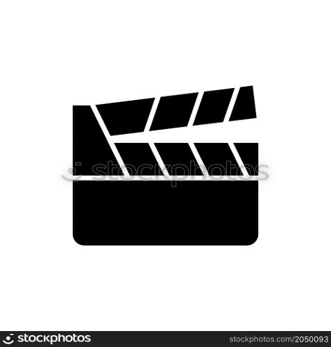movie clapper board icon vector solid style