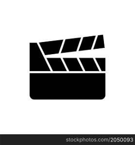 movie clapper board icon vector solid style