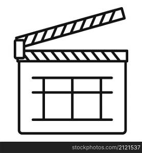 Movie clapper icon outline vector. Film board. Action clap. Movie clapper icon outline vector. Film board
