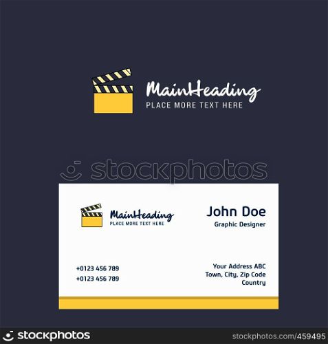 Movie clip logo Design with business card template. Elegant corporate identity. - Vector