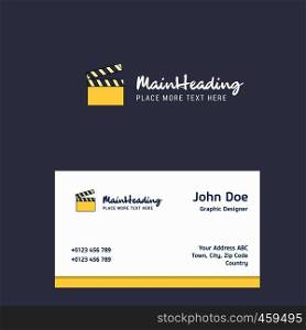 Movie clip logo Design with business card template. Elegant corporate identity. - Vector