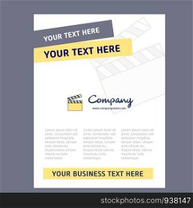 Movie clip Title Page Design for Company profile ,annual report, presentations, leaflet, Brochure Vector Background