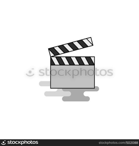 Movie clip Web Icon. Flat Line Filled Gray Icon Vector