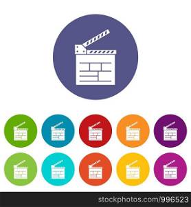 Movie cracker icons color set vector for any web design on white background. Movie cracker icons set vector color