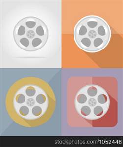 movie film flat icons vector illustration isolated on background
