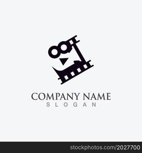 Movie film Strip Logo template vector isolated illustration white background design