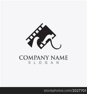 Movie film Strip Logo template vector isolated illustration white background design
