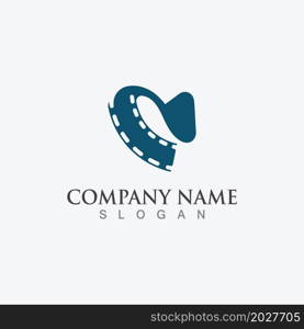 Movie film Strip Logo template vector isolated illustration white background design