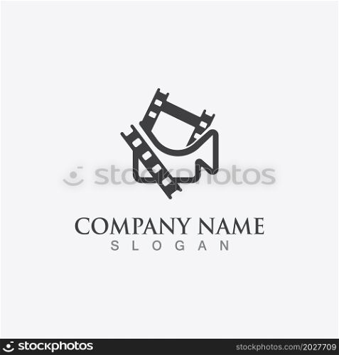 Movie film Strip Logo template vector isolated illustration white background design