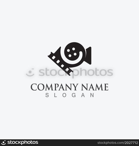 Movie film Strip Logo template vector isolated illustration white background design