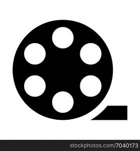 Movie flimstrip roll, icon on isolated background