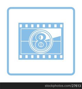 Movie frame with countdown icon. Blue frame design. Vector illustration.