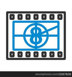 Movie Frame With Countdown Icon. Editable Bold Outline With Color Fill Design. Vector Illustration.