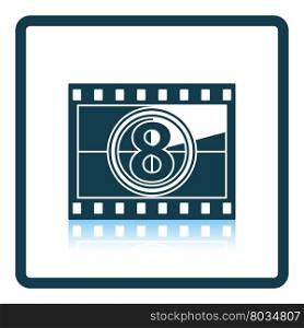 Movie frame with countdown icon. Shadow reflection design. Vector illustration.