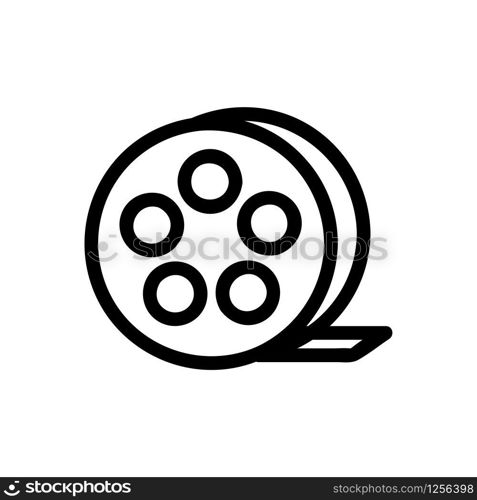 movie icon vector. Thin line sign. Isolated contour symbol illustration. movie icon vector. Isolated contour symbol illustration