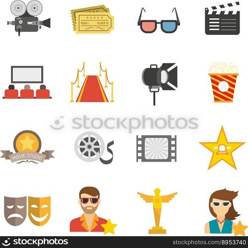 Movie icons flat vector image