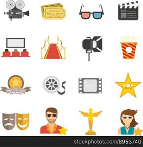 Movie icons flat vector image