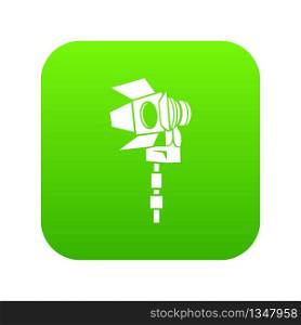 Movie light icon green vector isolated on white background. Movie light icon green vector