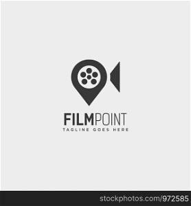 movie point navigator or pin map cinema simple logo template vector illustration icon element isolated - vector. movie point navigator or pin map cinema simple logo template vector illustration icon element