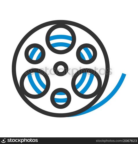 Movie Reel Icon. Editable Bold Outline With Color Fill Design. Vector Illustration.