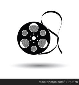 Movie reel icon. White background with shadow design. Vector illustration.