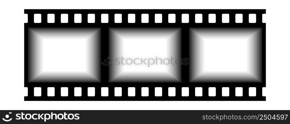 Movie reel template. Blank vintage film strip isolated on white background. Movie reel template. Blank vintage film strip