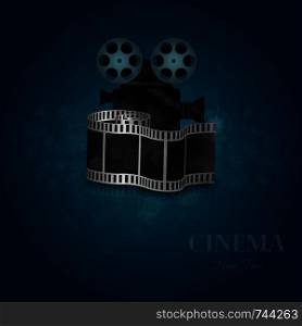 Movie time. Realistic concept. Realistic camera with cinema stripe. Eps10. Movie time. Realistic concept. Realistic camera with cinema stripe