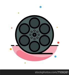 Movies, Play, Video, American Abstract Flat Color Icon Template