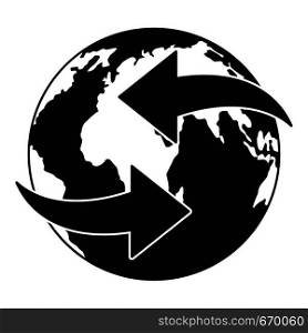 Moving earth icon. Simple illustration of moving earth vector icon for web. Moving earth icon, simple style.
