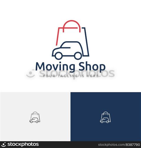 Moving Shop Car Vehicle Simple Line Logo