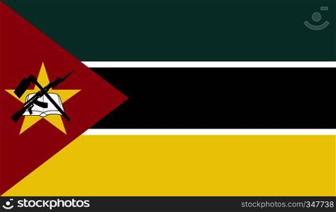 Mozambique flag image for any design in simple style. Mozambique flag image