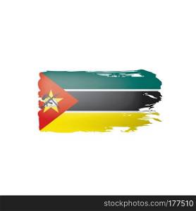Mozambique flag, vector illustration on a white background.. Mozambique flag, vector illustration on a white background
