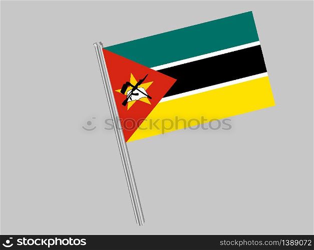 Mozambique National flag. original color and proportion. Simply vector illustration background, from all world countries flag set for design, education, icon, icon, isolated object and symbol for data visualisation