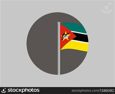 Mozambique National flag. original color and proportion. Simply vector illustration background, from all world countries flag set for design, education, icon, icon, isolated object and symbol for data visualisation