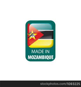 Mozambique national flag, vector illustration on a white background. Mozambique flag, vector illustration on a white background