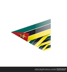 Mozambique national flag, vector illustration on a white background. Mozambique flag, vector illustration on a white background