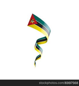 Mozambique national flag, vector illustration on a white background. Mozambique flag, vector illustration on a white background