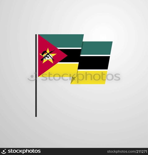 Mozambique waving Flag design vector