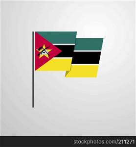Mozambique waving Flag design vector