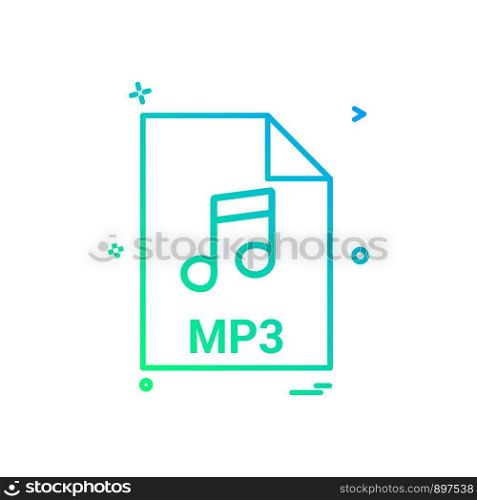 mp3 file file extension file format icon vector design
