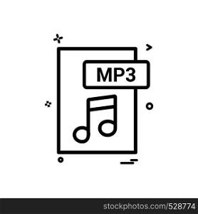 mp3 file format icon vector design