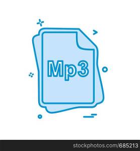 MP3 file type icon design vector