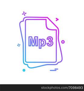 MP3 file type icon design vector