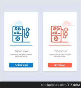 Mp3, Love, Heart, Wedding Blue and Red Download and Buy Now web Widget Card Template