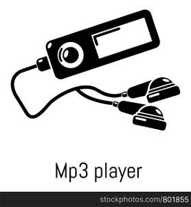 Mp3 player icon. Simple illustration of mp3 player vector icon for web. Mp3 player icon, simple black style