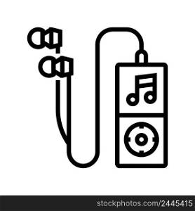mp3 player line icon vector. mp3 player sign. isolated contour symbol black illustration. mp3 player line icon vector illustration
