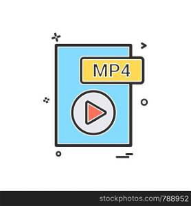 mp4 file format icon vector design