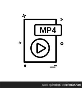 mp4 file format icon vector design