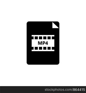 Mp4 file icon. Logo element illustration MP4 file design